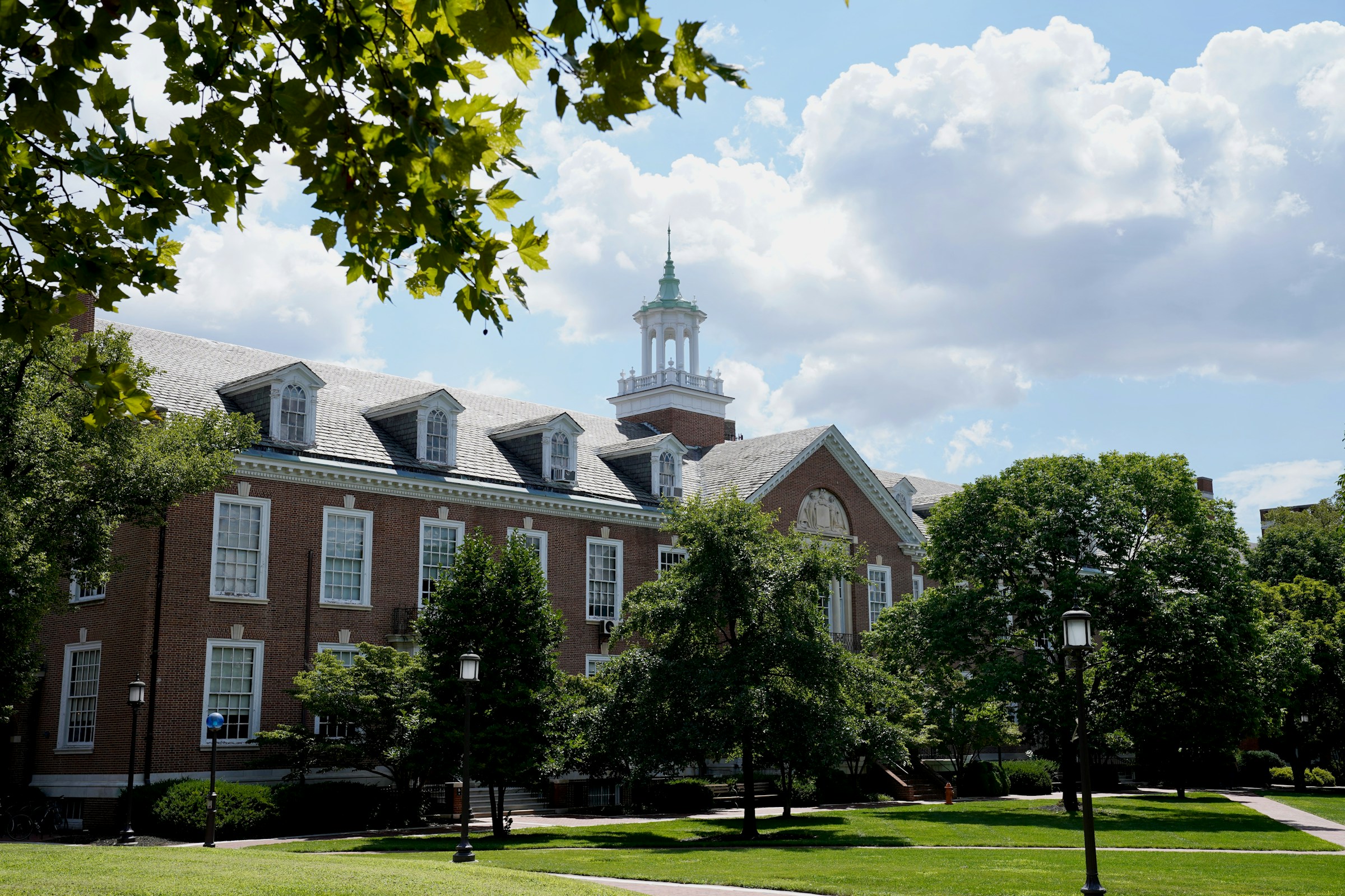 A college campus in warm natural light (illustrative)